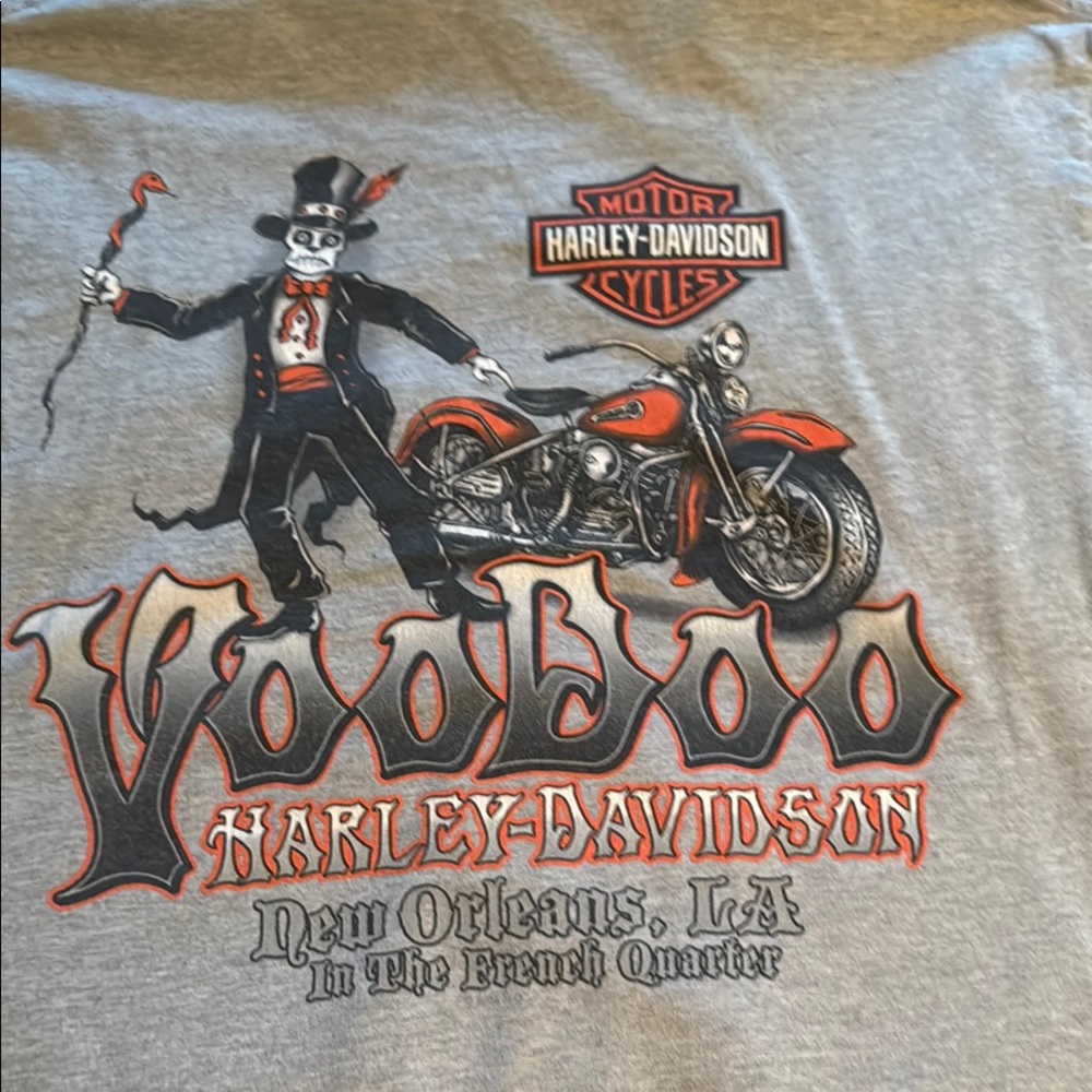 Harley-Davidson Gray Voodoo Skeleton Tee